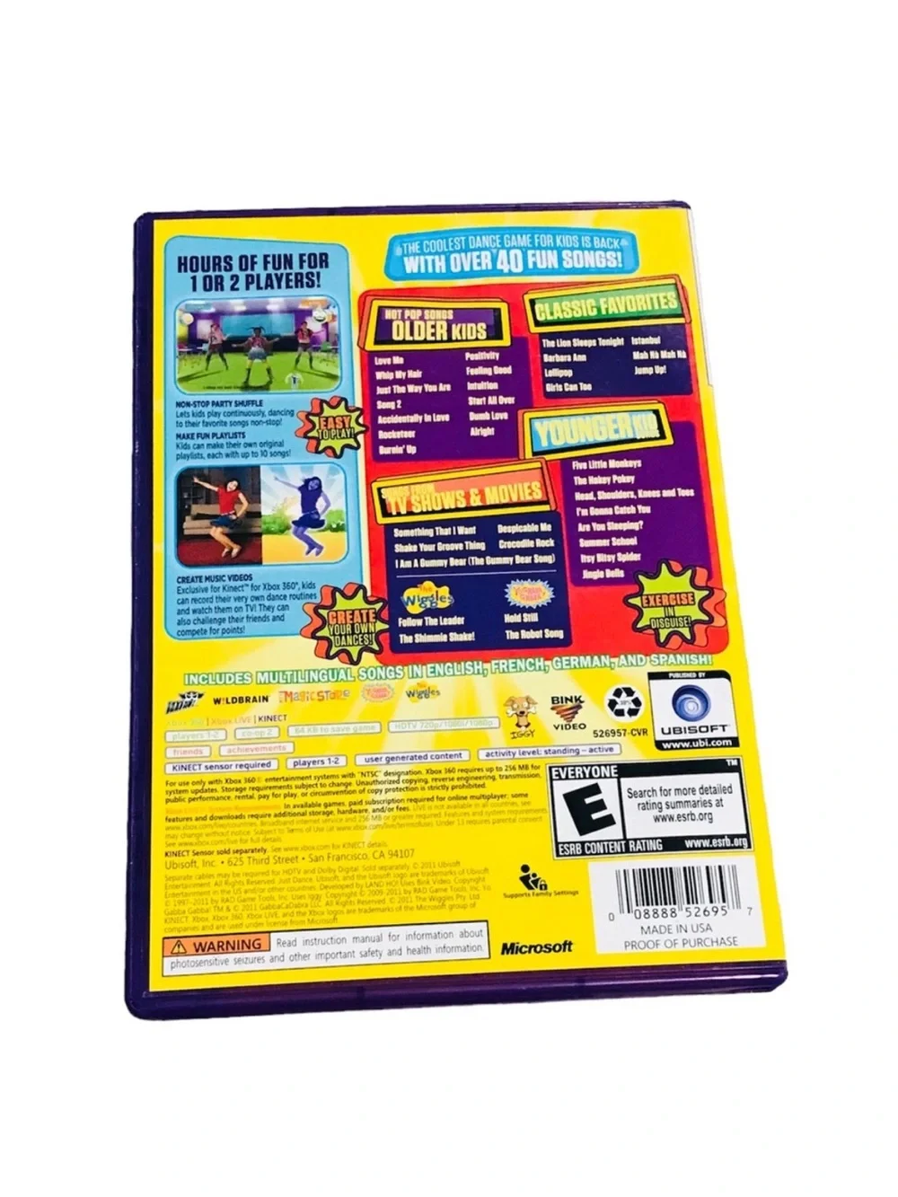 XBox 360 Kinect Just Dance Kids 2 Video Game
